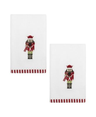 Peppermint Nutcracker Resin Lotion Pump and 2-Pc. Cotton Fingertip Towel Set