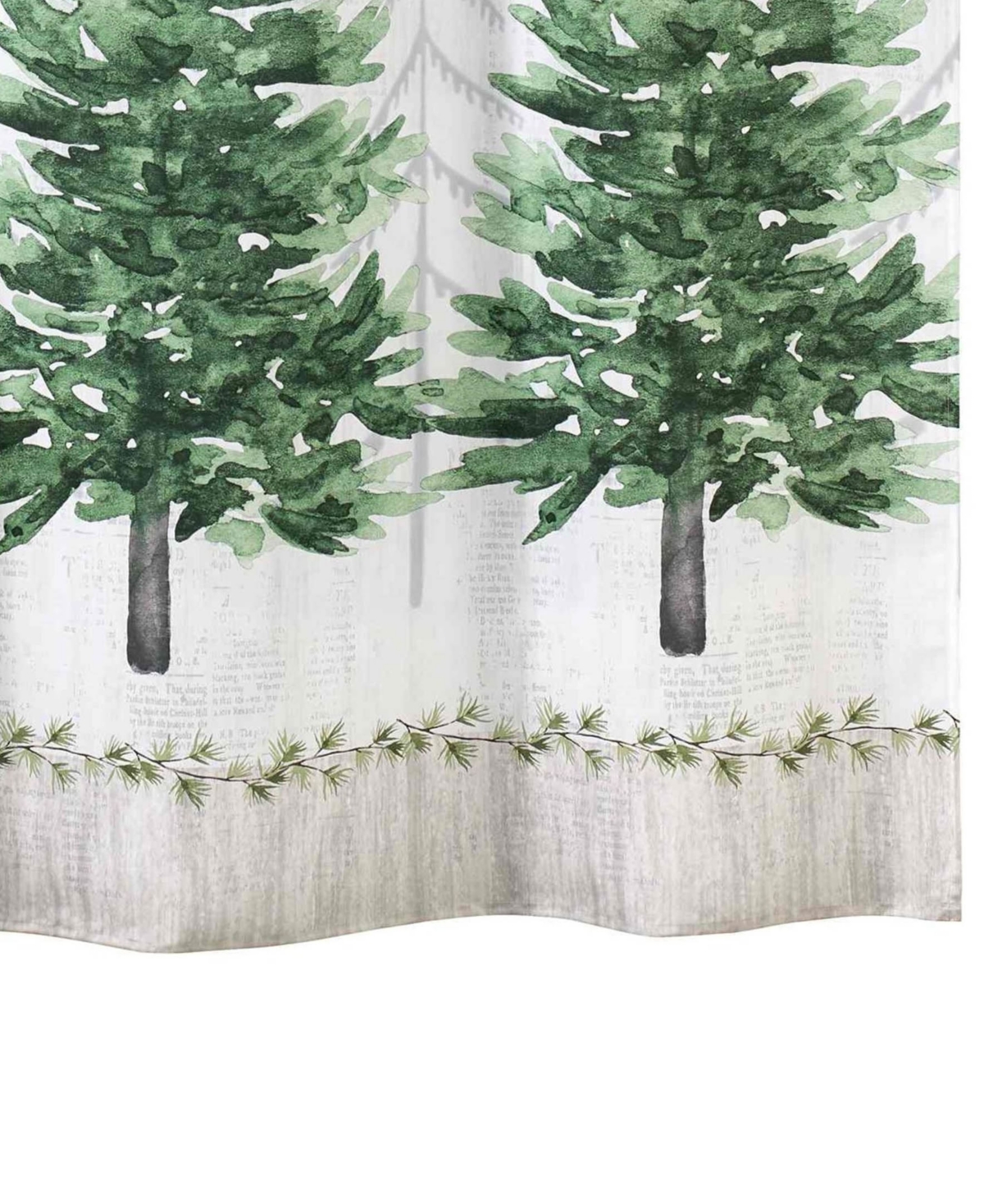 Avanti Trees Shower Curtain And 12-pc. Shower Curtain Hooks Set In Green