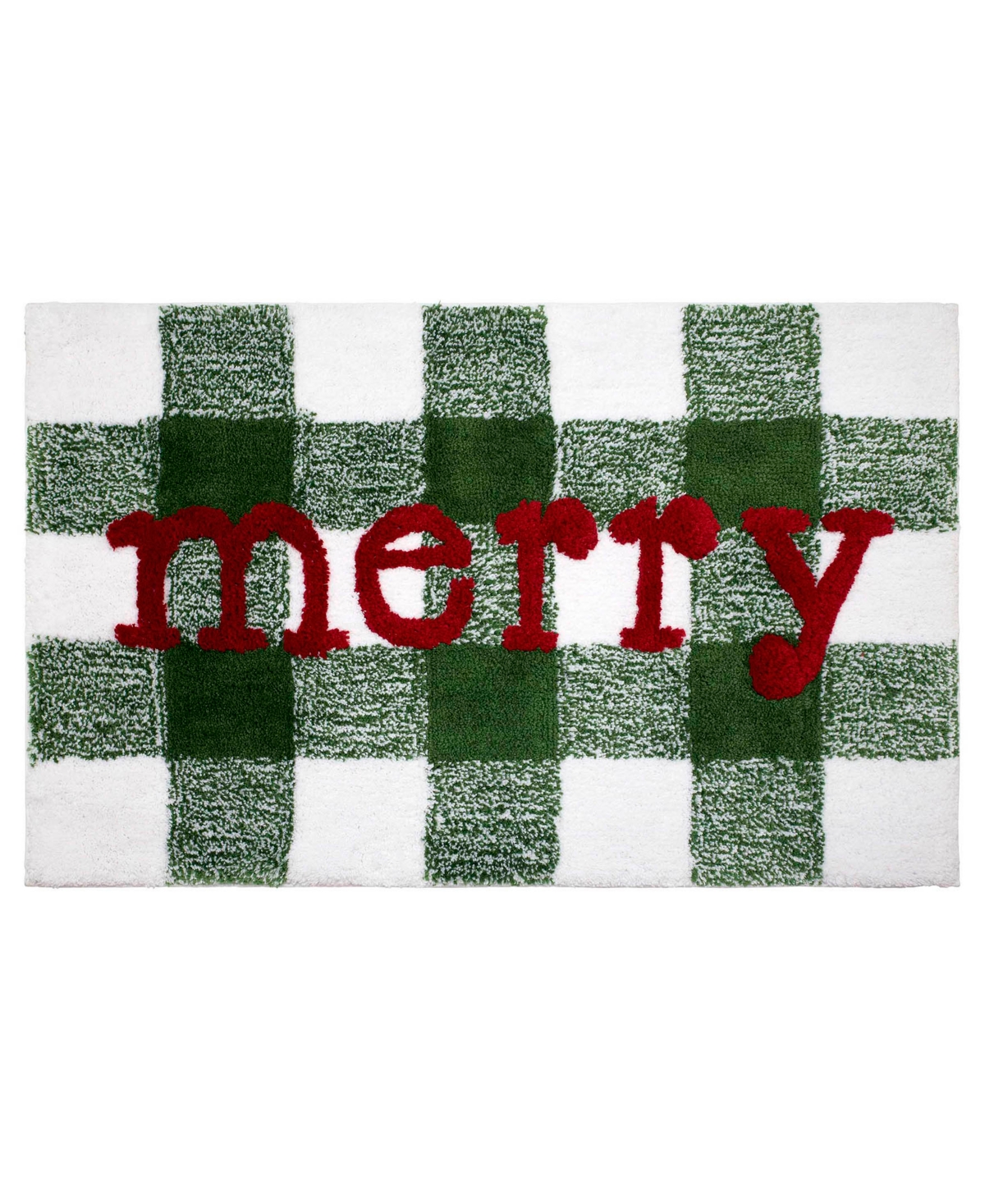 Avanti Merry Plaid Polyester Bath Rug, 20" X 32" In Green