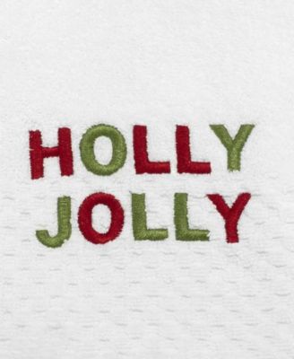 Holly Jolly Cotton 2-Pc. Hand Towel Set, 28" x 16