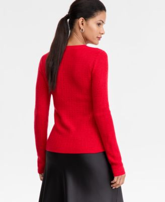 Women's Rhinestone Rib Sweater, Macy's Exclusive