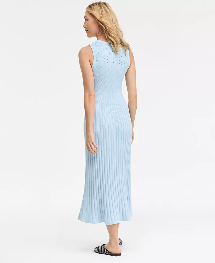 Women's Sleeveless Metallic Sweater Dress - thumbnail 3