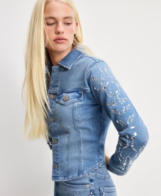 Good American - Women's Dolly Joleans Crystal Fitted Jacket, Regular & Plus Size