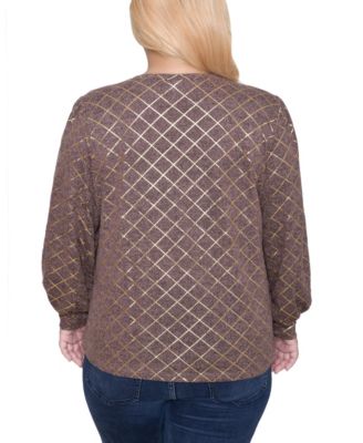 Plus Size Bishop Sleeve Pullover Top