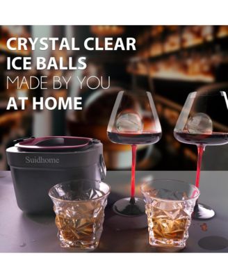 4 Silicone Sphere Ice Mold Tray Ice Ball Maker with Insulated Bucket