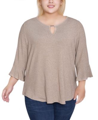 Plus Size 3/4 Bell Sleeve Top