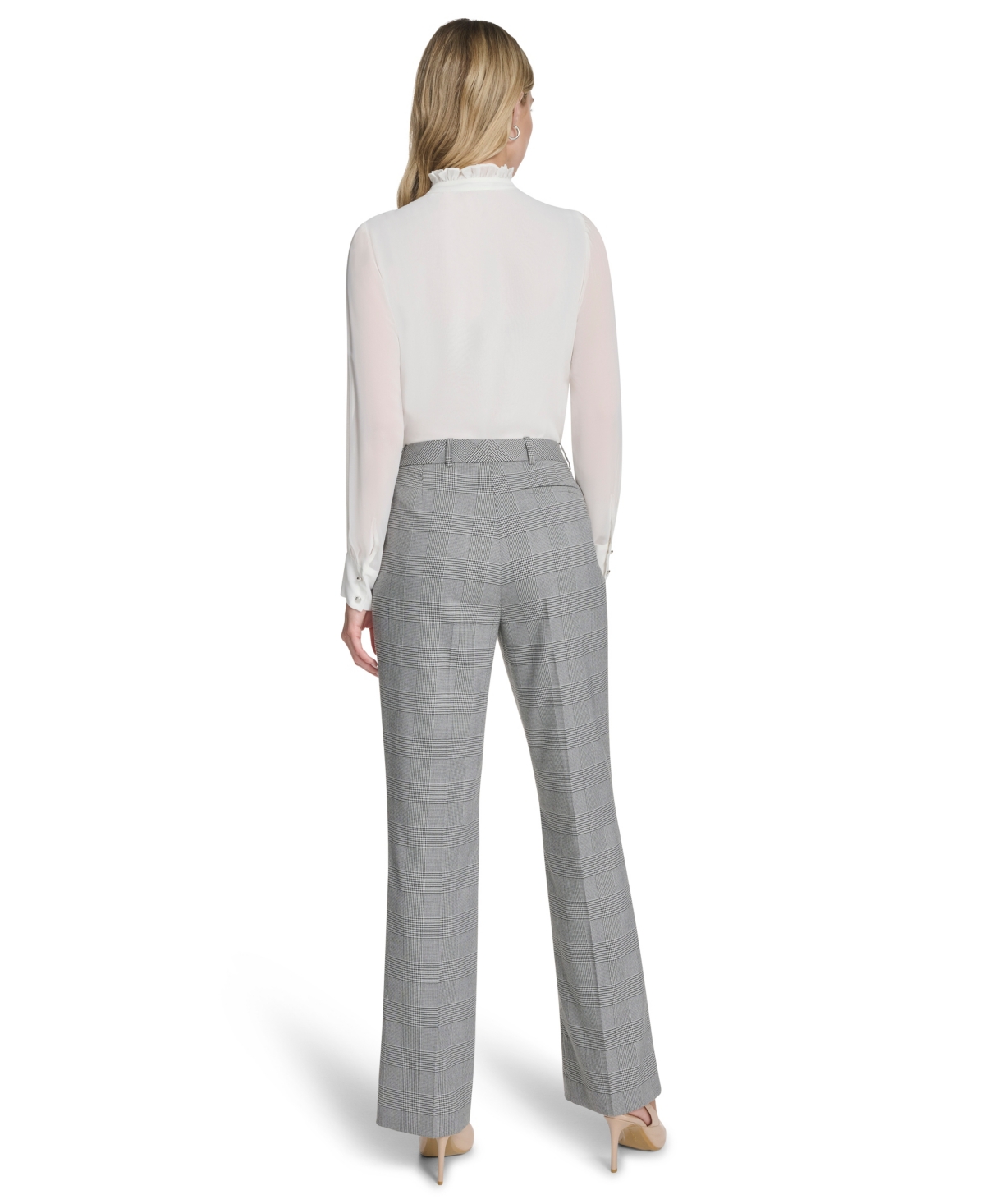 Calvin Klein Women's Houndstooth Mid-rise Pants In Multi