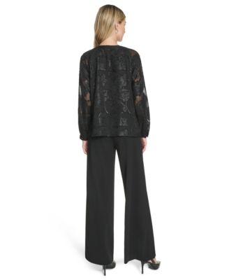 Women's Raglan Sleeve Metallic Blouse