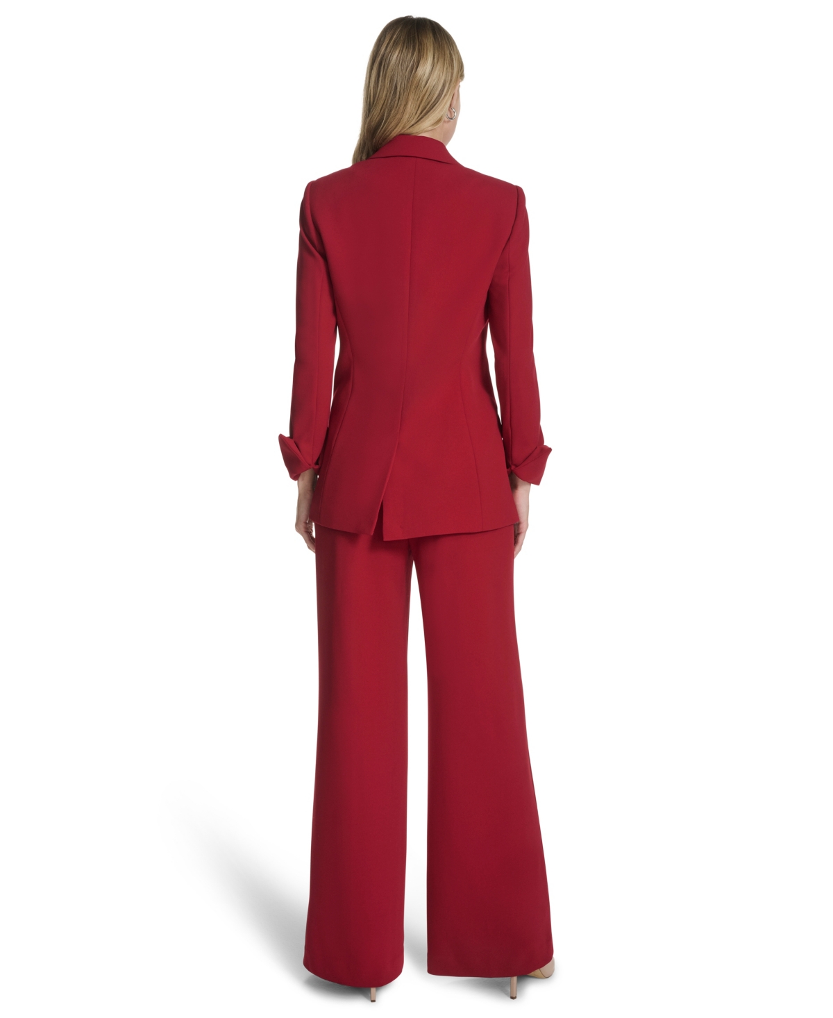 Calvin Klein Women's Notch Lapel Open-front Jacket In Red