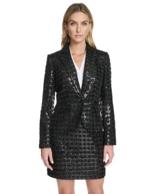 Calvin Klein - Women's Sequin One-Button Jacket