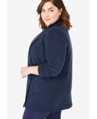 Plus Size Microfleece Cardigan