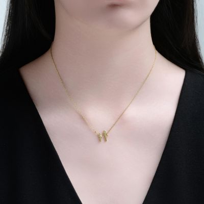 Women's 14K Gold Plated Mother & Son Family-Themed Necklace