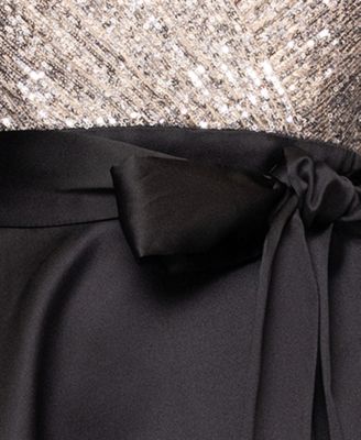 Women's Sequinned Long Sleeve Ballgown Dress