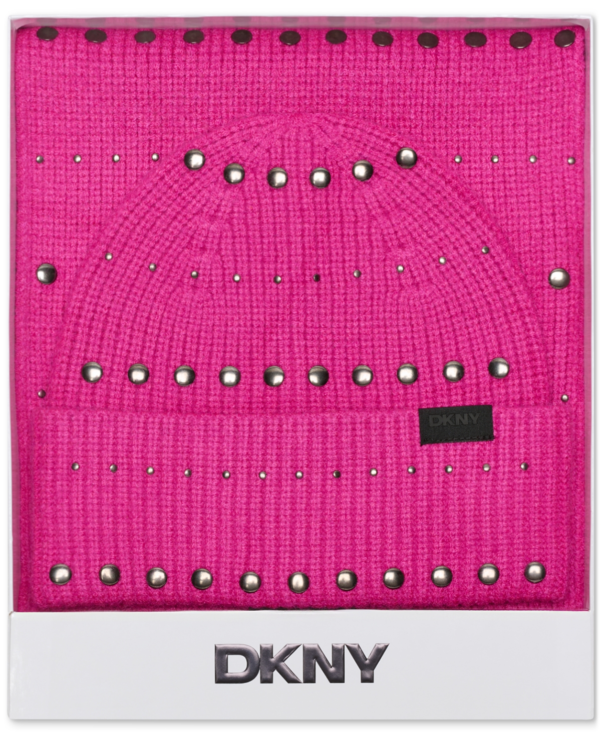 Dkny Women's 2-Piece Studded Beanie and Scarf Set