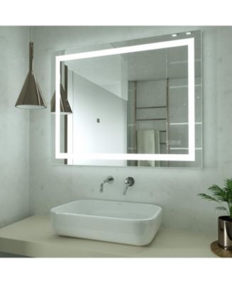 HAUSCHEN HOME 40 x 32 inch LED Lighted Bathroom Mirror, Wall Mounted ...
