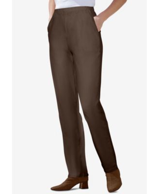 Women's Within Straight Leg Fineline Pull-On Stretch Denim Jeans