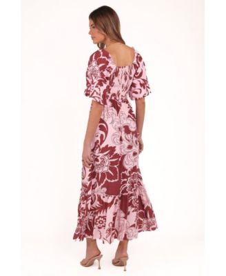 Women's Shanae Maxi Dress - Pink Brown Paisley