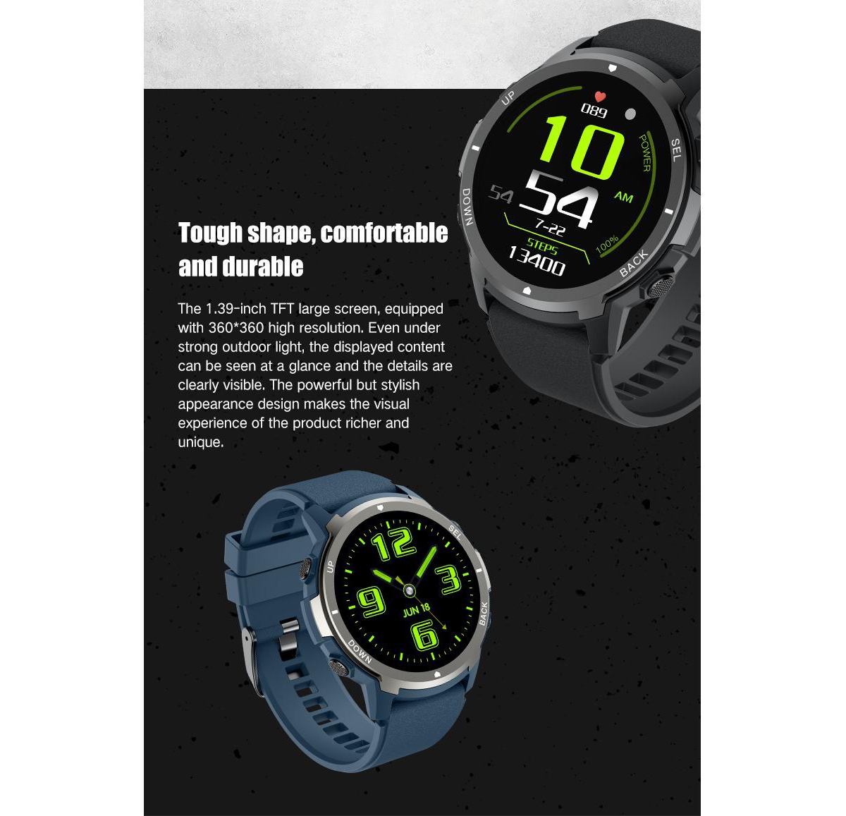 Ruxing smart Multi-Sport Smartwatch with Long Battery Life Ios
