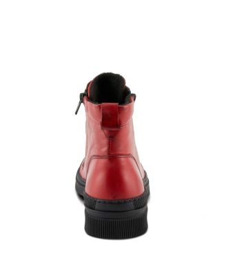 Hoylein Leather Combat-Style Boot with Double Zippers and Removable Insole