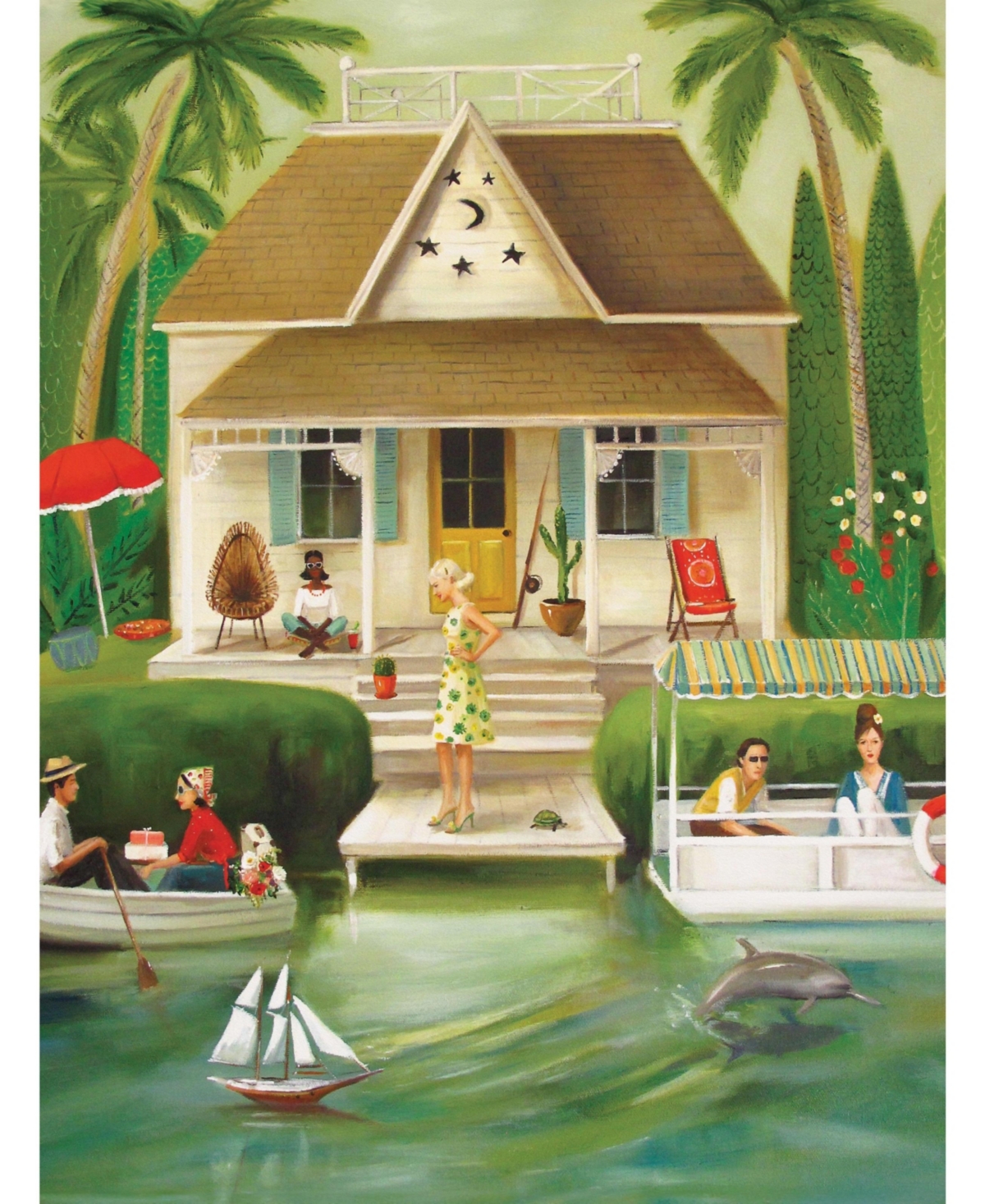 New York Puzzle Company Splendid Summer Home 500 Piece Puzzle