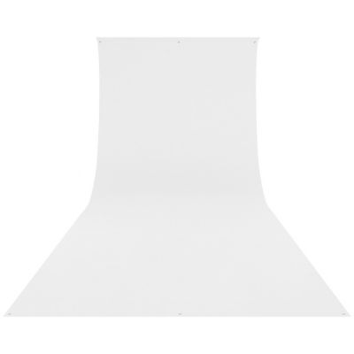 9x20 Feet Wrinkle Resistant Cotton Background, High-Key White - Bundle With Flashpoint 10' Background Support System