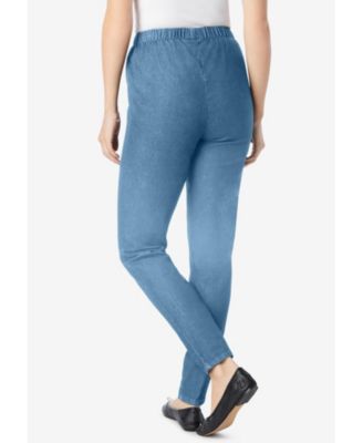 Women's Within Pull-On Elastic-Waist Stretch Fineline Denim Jeans