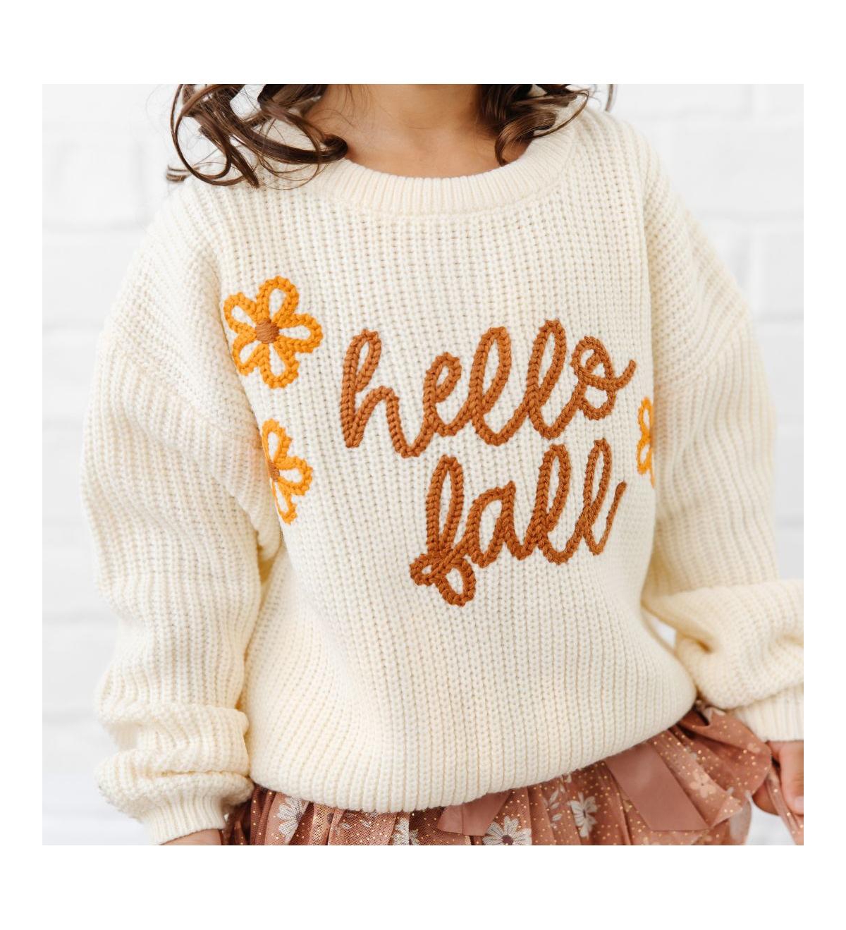 Sweet Wink Little and Big Girls Hello Fall Knit Sweater