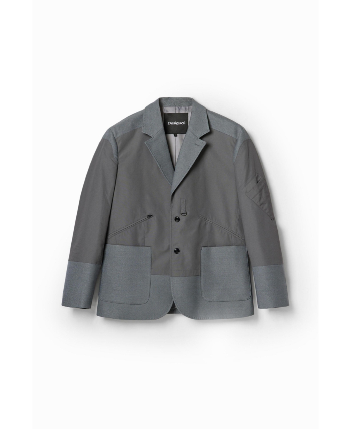 Desigual Men's Hybrid Pockets Blazer In Gray