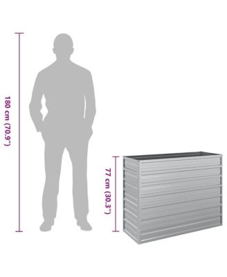 Garden Raised Bed Silver Galvanized steel 39.4 x 15.7 x 30.3 in