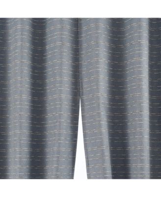 Drayton Slub Detail Magnetic Closure 100% Blackout Grommet Curtain Panel Pair