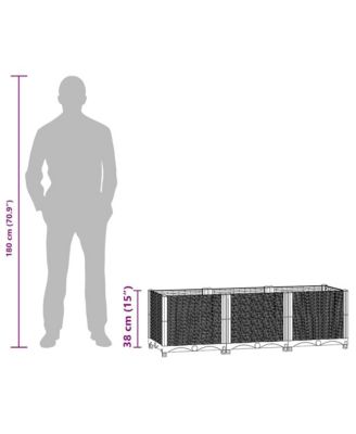 Durable Raised Bed Polypropylene, 47.2 x 15.7 x 15.0 in