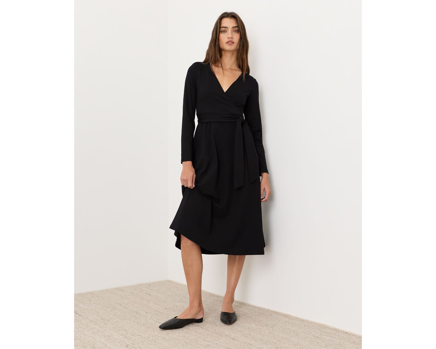 Women's Fit & Flare Wrap Dress Made With Organic Cotton