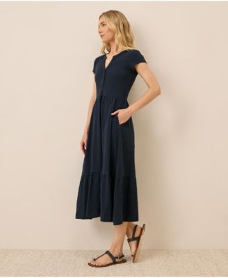 Women's Organic Cotton Relaxed Slub Henley Market Dress