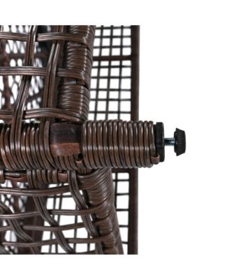 - Set of 2 Adjustable Rattan Pool Lounge Chairs with Wheels - Brown