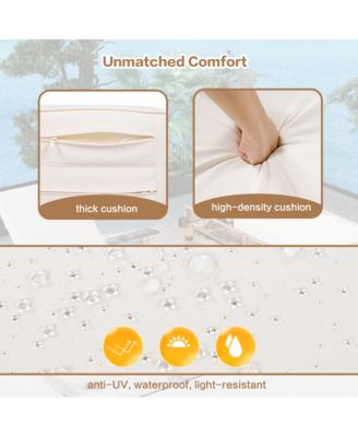 - Set of 2 Adjustable Rattan Pool Lounge Chairs with Wheels - Brown