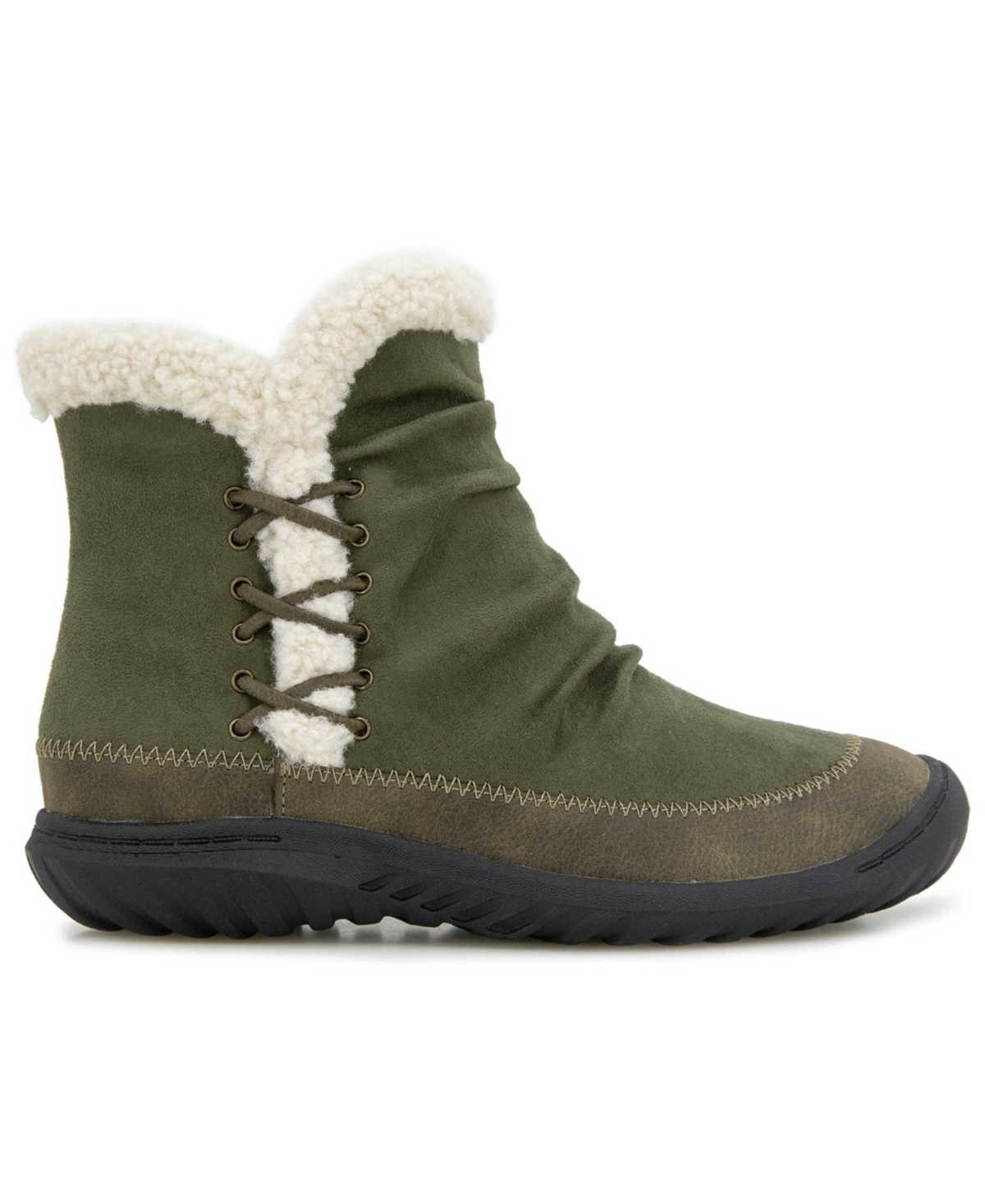 Jbu Women's Briar Cozy Casual Platform Booties In Green