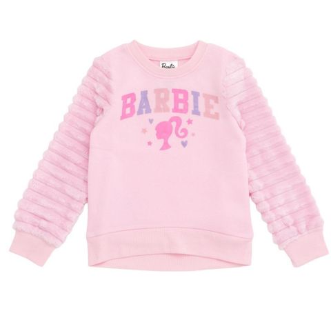 Толстовка Barbie Fleece Pullover with Faux Fur Sleeves(2T - 4T для девочек-малышей, цвет: Пудровый розовый