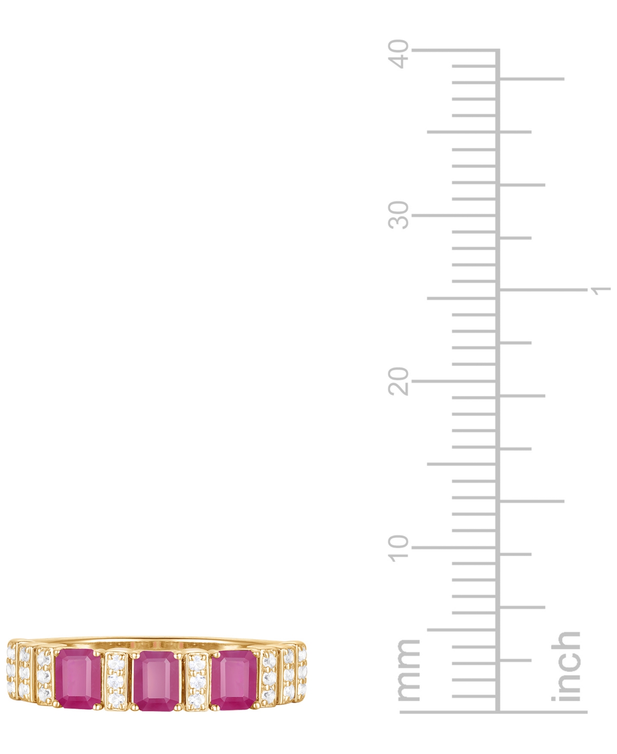 Macy's Gemstone And Diamond Ring (1/6 Ct. T.w.) In 14k Gold And White Gold In Gold