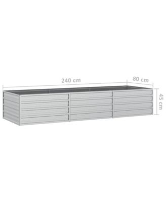 Garden Raised Bed Silver Galvanized Steel Large