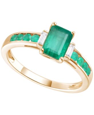 Gemstone and Diamond Ring (1/20 ct. t.w.) in 14K White Gold (also in 14K Gold)