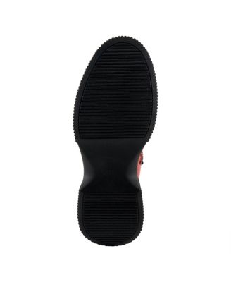 Nayana Leather Bootie with Ruching Detail, Removable Insole, and Lugged Sole