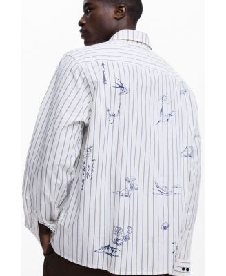 Men's Striped shirt with illustrations