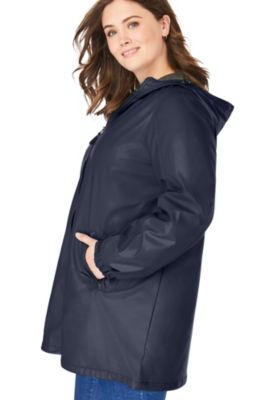 Plus Size Hooded Slicker Raincoat