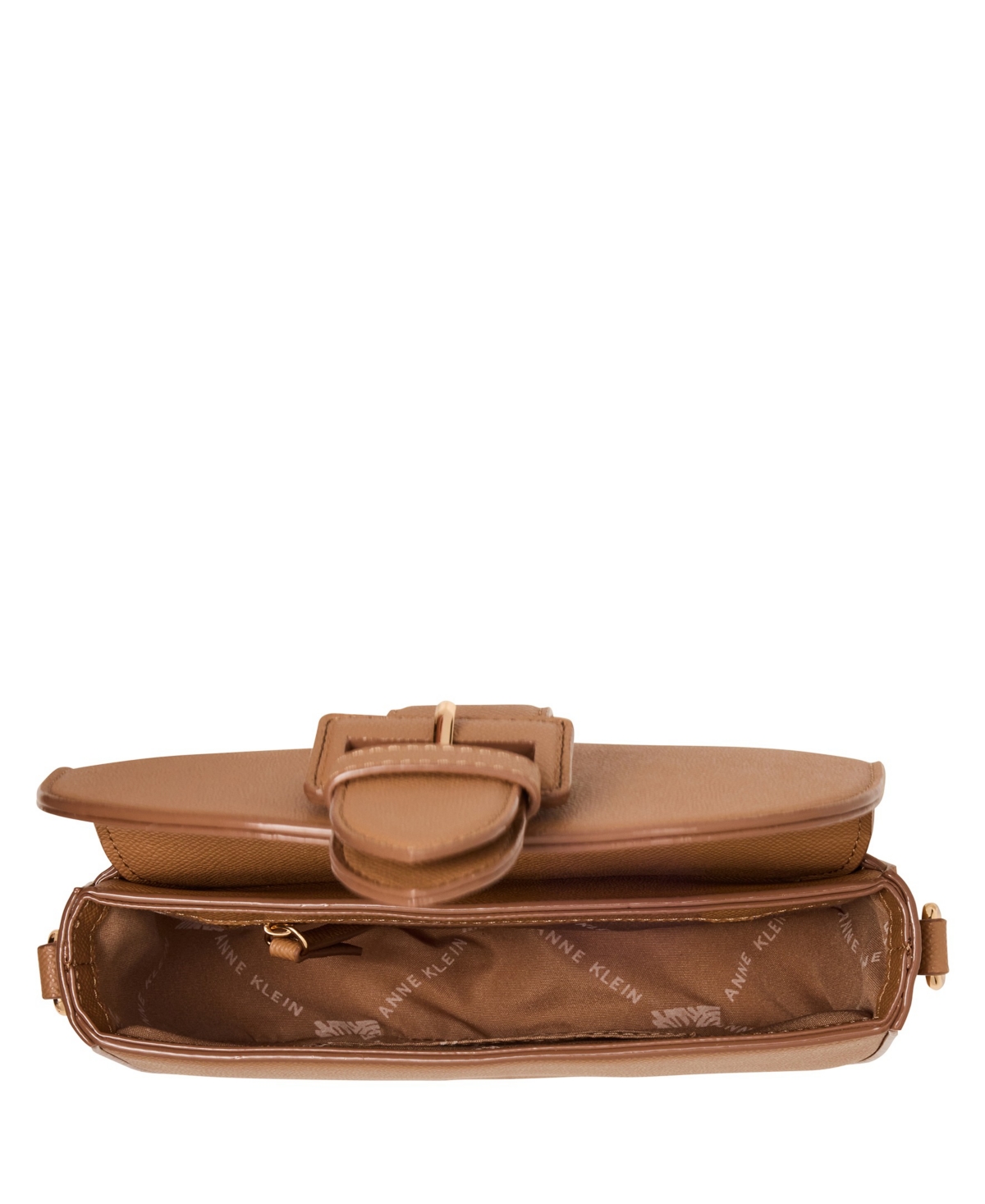 Anne Klein Covered Buckle Small Crossbody Bag In Brown