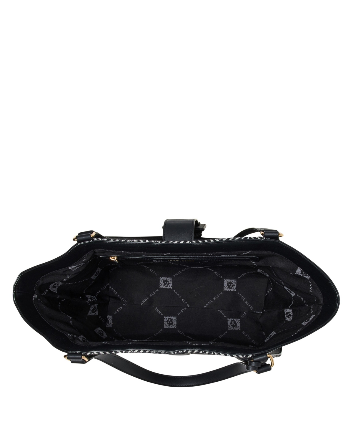 Anne Klein Herringbone Medium Tote Bag In Black