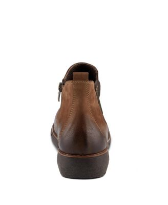 Katana Burnished Nubuck Leather Bootie with Removable Insole and Rugged Sole