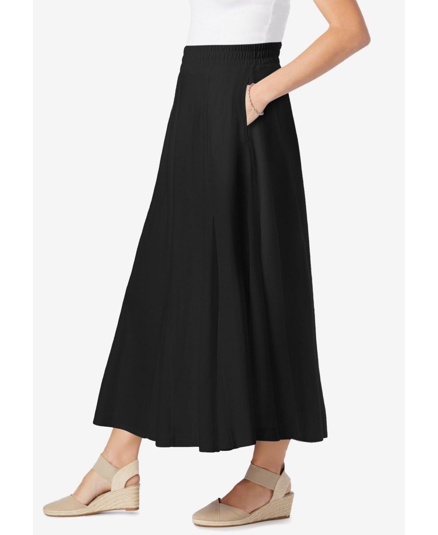 Plus Size Within Wide Elastic Waist Skirt