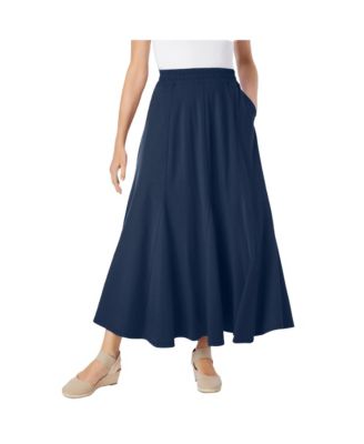 Plus Size Wide Elastic Waist Skirt