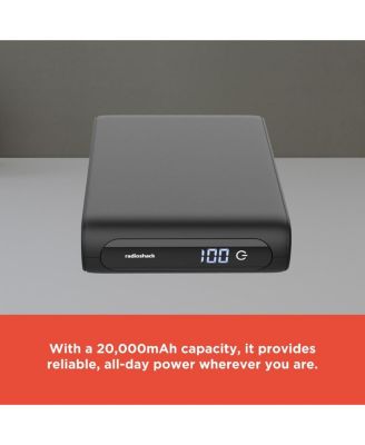 Portable Charger Power Bank 20,000 mAh 74 Watt Hour With Digital Display and USB A and USB C Fast Charging 2309276 Black