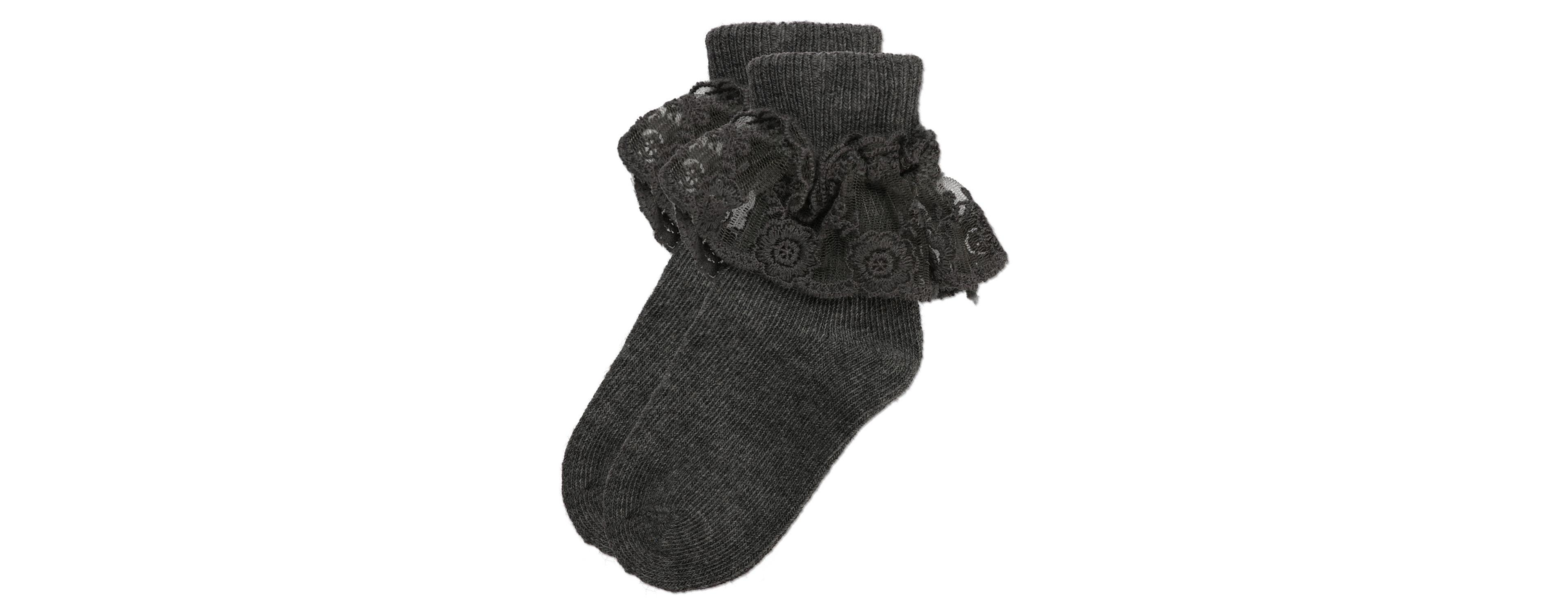 Memoi Girls' Layered Lace Cotton Blend Anklet Socks